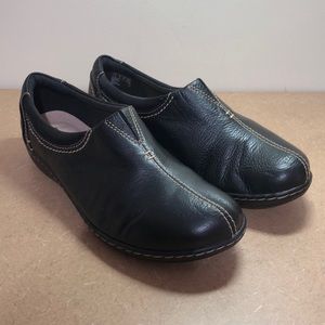 Clarks Ashland Joy Black Leather Slip On Loafer Women's Size 8W